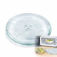 KIJUK Mikrowellenteller Glas 24,5 cm – Universal Ersatzdrehteller für Mikrowelle, Hochtemperaturbeständiger Ersatzteller, Mikrowellen Teller Glas