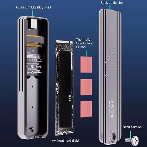 Caja externa para disco SSD NVMe M.2 aluminio 10Gbps miniatura 6
