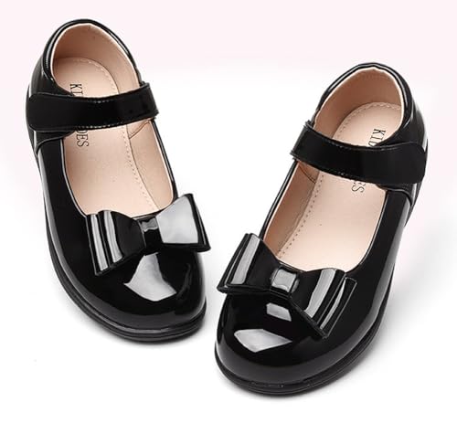Toddler Girl Ballerina Flats Bowknot School Uniform Mary Jane Party Dress Shoes for Kids4