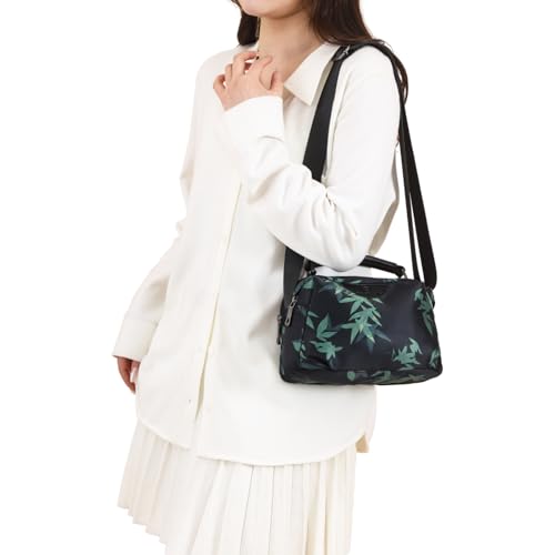 Image of Eslcorri Lightweight Nylon Crossbody Bag for Women, 3 Pocket Casual Shoulder Purse with Adjustable Strap for Travel Daily Use | Well-organized