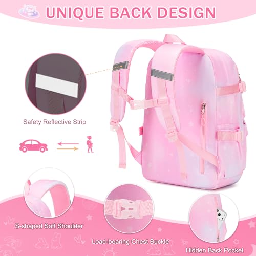 FIXITOK Girls Backpack Set, 3PCS Kids Backpack for Girls, Kawaii Bunny School Backpacks for Girl Kindergarten Elementary Preschool Middle School Bags with Lunch Box Pencil Case Dreamy-Pink by FIXITOK - Used condition - Image 4
