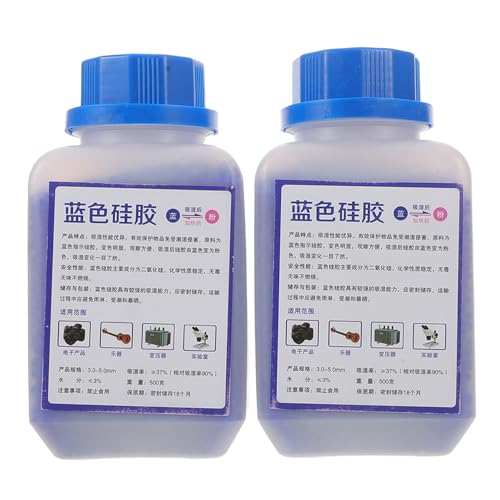 Absorbentes de humedad PLAFOPE perlas desecantes de silicona reutilizables 500 g en 2 botellas