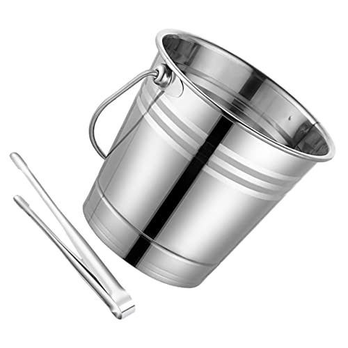 Ciieeo 1 Conjunto De Balde De Gelo De Aço Inoxidável Banheira De Metal Para Bebidas Balde De Gelo Is