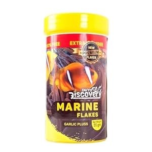 Taiyo Pluss Discovery® Premium Marine Flakes Fish Food, 55g (50 g + Extra 10% Free) (Pack of 1)