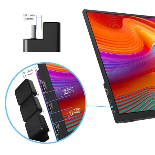 Image of Kado 3-Pack 180 Adapter Set for Portable Monitor (2 HDMI & 1 USB-C) | U Shaped Mini HDMI to HDMI 4K 60Hz USB-C to USB-C 3.1 Gen 2 10Gbps 60W PD Charging Extender Converter for Laptop and Tablet