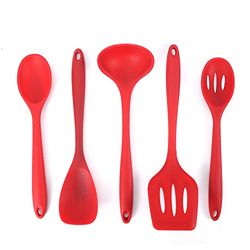 5 piezas de silicona resistente al calor antiadherente espátula de cocina cuchara utensilios de cocina para hornear, juego de cocina utensilios de cocina utensilios de cocina