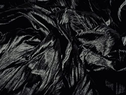 Tela de felpa elástica de terciopelo, por metro, estilo bambú, color negro