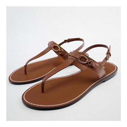 Summer Flip Flop Clip Sandals with Buckle Flat Bottoms, Versatile and Comfortable Beach Sandals for Women(Black,8)4