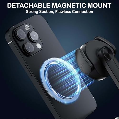 Image of Kratos Magnetic Tripod Stand Reinforced 53 inch / 135 CM Long Magsafe Tripod Stand, 360 Rotation, Bluetooth Remote for Selfie, Vlogging, Travel & Compatible with iPhone, Smartphones, Gopro, Ringlight