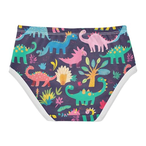 Wusikd Color Dinosaurs Girls' Underwear Cotton Fun Girls Briefs Soft Toddler Underwear 2T2
