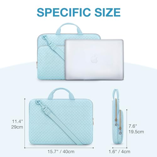 Image of BAGSMART Laptop Sleeve Case with Handle Protective Water-Resistant | 15-15.6 inch Laptop Bag for Women Lightweight with Front Pockets, Compatible with MacBook, HP, Dell