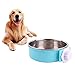 ORFOFE Cage Hanging Stainless Steel Dog Bowl for Pets Portable Water Feeder Easy to Detachable Pet Bowl to Prevent Spills