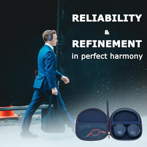 Image of Ginsco Case Compatible with JBL Tune 510BT /520BT /500BT with Sony WH-CH520 /510, Ultra-Slim Hard Shell Headphone Case for On Ear Headphones (Navy Blue)