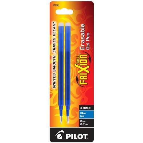 Image of Pilot FriXion Gel Ink Pen Refill, 2-Pack for Erasable Pens, Fine Point, Blue Ink (77321)