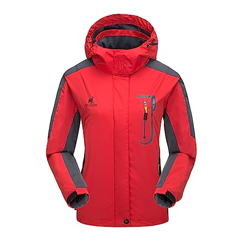 Women's Hooded Waterproof Rain Jacket Windproof Windbreaker Outdoor Raincoats for Gardening Hiking