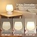 Seealle Touch Table Lamp for Nightstand - Small Bedside Lamp for Bedroom Living Room Night Stands, Desk Lamp with White Glass Shade for Small Spaces, 3 Way Dimmable, LED Bulbs, Gifts