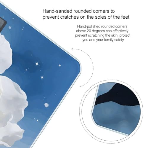 Báscula Digital de Vidrio Templado Azul y Blanca para Baño miniatura 4