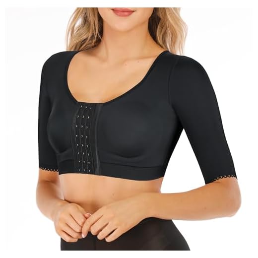 BRABIC Shaper Tops for Women Arm Compression Post Surgery Front Closure Bra Tank Top Shapewear (Black, L)