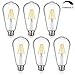 LED Edison Bulb Dimmable 60W Equivalent 800 Lumens, Daylight White 4000K, 6W ST64 Vintage LED Filament Light Bulbs, Antique Style Lighting, E26 Medium Base, Pack of 6