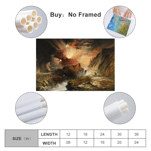 Poster mural vintage Thomas Moran Macbeth impression toile de luxe 60x90cm