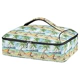 Mnsruu Tropische Landschaft Kokospalmen am Strand Ozean Kasserolle Träger für heiße oder kalte Speisen, isolierte Auflaufform Tragetasche mit Deckel, Lebensmittelträger für Reisen, Party, Picknick,