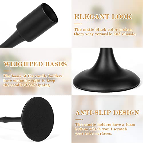 Matte Black Taper Candle Holder Set Of 3 Black Candlestick Holders Modern Farmhouse Candle Stick Candle Holder For Candlesticks For Wedding Christmas Thanksgiving Party Dining Table Centerpiece Decor #TOP4