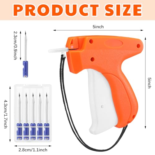 Image of Honoson 3 Pcs Tagging Gun Applicator with 15 Steel Needles,Orange | Clothing Tag Attacher for Boutique Consignment Retail, Label System for Price Tags Sales, Ergonomic Grip Wrist Strap