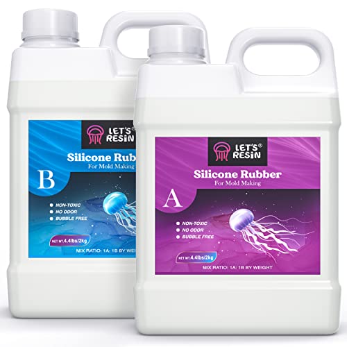 LET'S RESIN Silicone Mold Making Kit, 1 Gallon/8.8lbs Liquid Silicone Rubber, Non-Toxic Translucent Clear Mold Making Kit, Mixing Ratio 1:1, Molding Silicone for Resin Molds, Silicone Molds LET'S RESIN Silicone Mold Making Kit, 1 Gallon/8.8lbs Liquid Silicone Rubber, Non-Toxic Translucent Clear Mold Making Kit, Mixing Ratio 1:1, Molding Silicone for Resin Molds, Silicone Molds