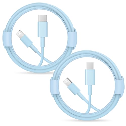 Image of ROMITAZ iPhone Fast Charger Lightning Cable [MFi Certified] 2-Pack USB-C to Lightning Cable (6.6Ft) Fast Charging Compatible with iPhone14 /14 Plus /14 Pro /14 Pro Max /13 /13pro /12 /12 Pro /12 Pro Max(Blue