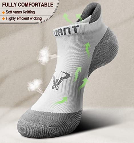 Mens Socks 6 Pairs-Athletic Ankle Socks Cushioned No Show For Men Running-Arch Compression Support2