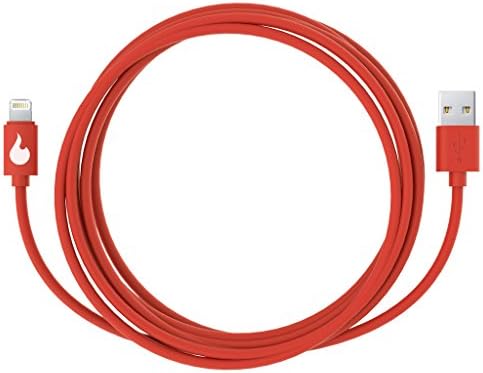 Firehose Cable: Red 2 Meter (6.6 Feet) Apple Mfi Certified Lightning to USB Cable with Cable Tie for iPhone 6 / iPhone 6 plus
