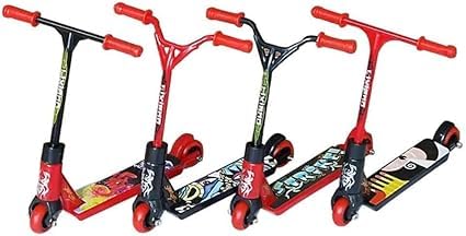 Pchnfei Mini-Finger-Scooter mit zwei Rädern, Schwarz / Rot, zufällig, Fingertrainingsset, Mini-Finger-Skateboards, Fingerbretter und Fingerfahrräder, 1 Stück