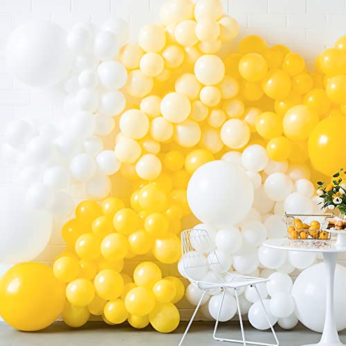 Image of PartyWoo Mustard Yellow Balloons 50 pcs 5 Inch Small Mini Fall Color Orange Yellow Balloons for Graduation Thanksgiving Baby Shower Gender Reveal Little Cutie Birthday Party Decorations Orange-Y10