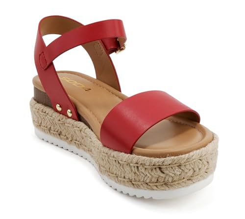 Image of Soda CLIP ~ Women Open Toe Ankle Strap Platform Espadrille Sandal