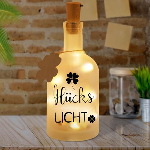 LED Flaschenlicht mit Spruch Lucky Licht,Glückslicht Beleuchtete...
