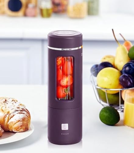 QuantumG - Batidora portátil de 350 ml, mini licuadora Titanum de 4 cuchillas, licuadora recargable por USB para batidos, batidos, zumos frescos, alimentos para bebés, verduras