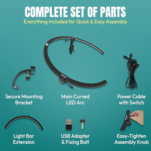 Dartboard Light Surround Ring Light with LED 270° Shadowless Adjustable Brightness Dart Board Lighting System, Heavy-Duty Metal Clamp Mount, Tool-Free Assembly, Universal Fit for Dartboards & Cabinets - Image 2