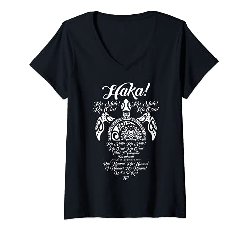 Femme Nouvelle-Zélande Maori Rugby Ka Mate Haka T-Shirt avec Col en V Cover