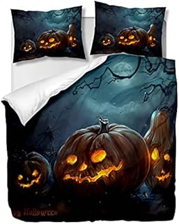 OliveSleep Christmas Eve Theme Duvet Cover Sets Halloween Decor 3 Pieces Bedding Set with 2 Pillow Shams Gift (multicolor 1, Single)