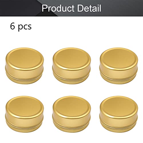 Image of Othmro 6Pcs 5.1oz Metal Round Tins Aluminum Tin Cans Jar Refillable Containers 150ml Tin Cans Tin Bottles Containers with Screw Lid for Salve Spices Lip Balm Tea Candies Gold 83x38mm