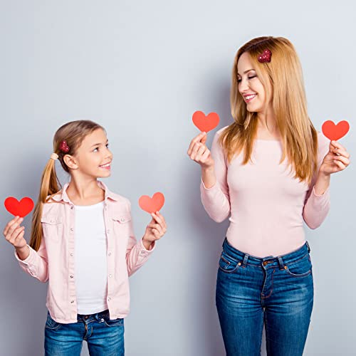 12 Pieces Valentines Heart Hair Clips Heart Glitter Sequin Heart Hairpins Heart Shape Barrettes For Girls Birthday Party Wedding Hair Valentine's Day Accessories (Red) #TOP6