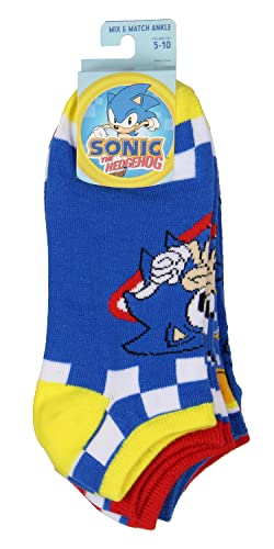 Sonic The Hedgehog Classic Video Game Character No-Show Ankle Socks 5 Pair Pack - Image 5