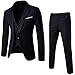 MORCHAN Costumes Slim Costume 3 pièces Blazer de soirée de Mariage Affaires Veste Veste et Pantalon(XXX-Large,Noir)