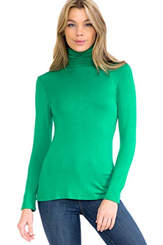 Image of Women's Lightweight Long Sleeve Turtleneck Top Pullover Sweater (S-3XL)