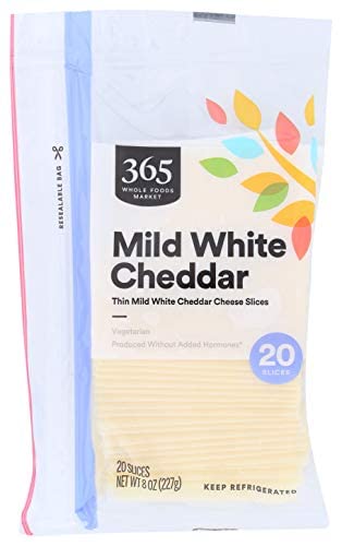 365 by Whole Foods Market, Cheddar White Sliced, 8 Ounce