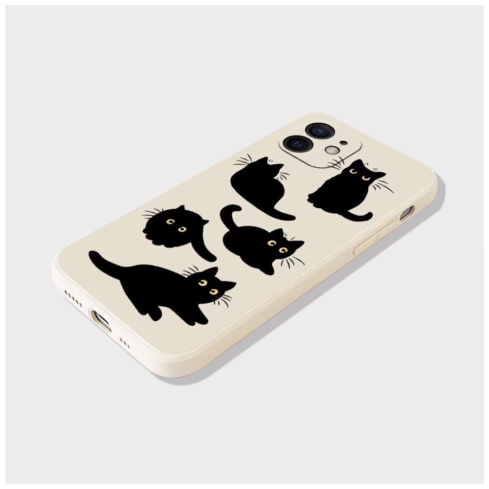 PAIX Creativo Cartone Animato Custodia Morbida in Silicone Compatibile con iPhone 7/8/SE 2020/SE 2022 Cover, [Pattern Gatto] Anti Fall Protettivo Case,Bianco