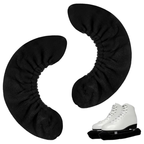 YUVKIN - YUVKIN Lot de 2 protège-lames de patins à glace extensibles, adaptés pour le hockey sur glace et le patinage artistique, accessoires de protection pour patins (noir)