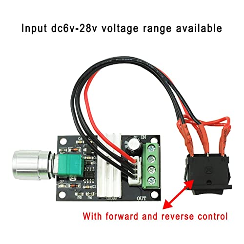 Controlador de velocidad de motor CC 3A PWM ajustable de 6V a 28V con interruptor de marcha 6