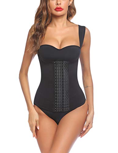 PEATAO Women's Waist Trainer Cincher Underbust Corset Vest Steel Boned Hourglass Body Shaper Tummy Fat Burner S-4XL