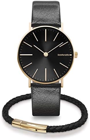 Cesare 42 Men´s Gold Black Watch Jewelry Duo Kit